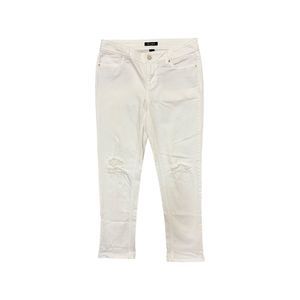 White House Black Market White Distressed Jeans Slim Crop 0138